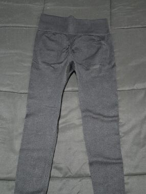 Black Ribbed High-Waist Women's Leggings